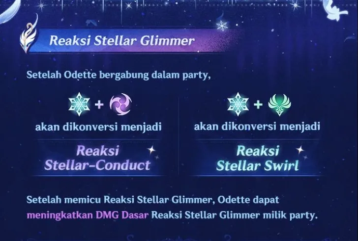 penjelasan reaksi stellar glimmer genshin impact